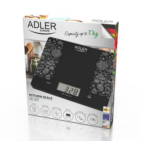 Adler | Kitchen scale | AD 3171 | Maximum weight (capacity) 10 kg | Graduation 1 g | Display type LCD | Black - 5
